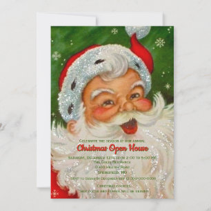 Vintage Retro Santa Claus Christmas  Invitation