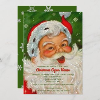 Vintage Retro Santa Claus Christmas  Invitation