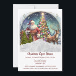 Vintage Retro Santa Claus Christmas  Invitation<br><div class="desc">This Christmas invitation was created for a Christmas open house. The design features a AI generated Santa Claus inside a snowglobe.  Personalize this festive Christmas holiday open house invitation with your information.  Use this template invitation for a holiday open house,   Christmas party,  or another seasonal event.</div>