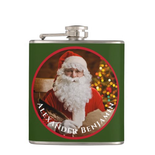 Vintage Retro Santa Claus Christmas Personalize Flask