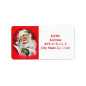 Vintage Retro Santa Claus Christmas Return Address Label | Zazzle