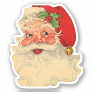 Vintage Retro Santa Claus Christmas Sticker