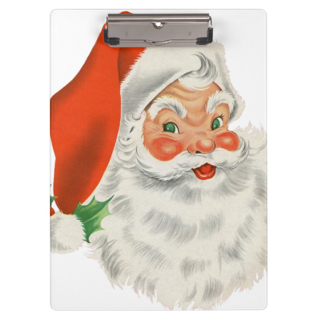 Vintage Retro Santa Claus Clipboard (Front)