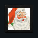 Vintage Retro Santa Claus Keepsake Box<br><div class="desc">A festive retro picture. Jolly old Santa Claus with his red rosy cheeks and warm friendly smile. A bit of nostalgia for the old timers,  this vintage image brings backs memories of celebrations from Christmas past.</div>