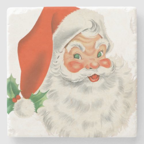Vintage Retro Santa Claus Stone Coaster