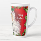 Vintage Retro Santa Claus with Christmas Tree Latte Mug (Right)