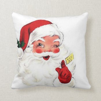 Vintage Retro Santa Clause 16x16 Pillow Classic by Sturgils at Zazzle