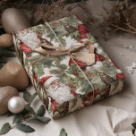 Vintage Retro Santa  Wrapping Paper<br><div class="desc">Make your child's special day even more extraordinary with our Personalized Children's Wrapping Paper. It's a thoughtful way to show them that the gift inside is just as unique and cherished as they are. Let the excitement of unwrapping a present become a cherished memory with our customizable wrapping paper! Winter...</div>
