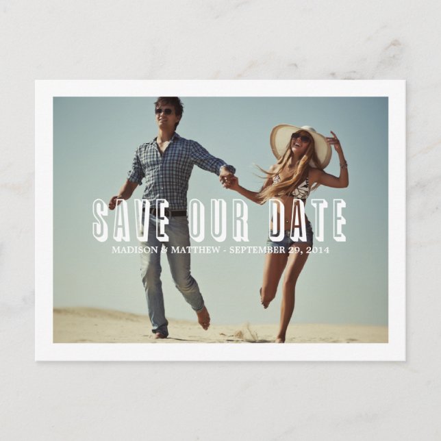 Vintage Retro | Save the Date Postcard (Front)