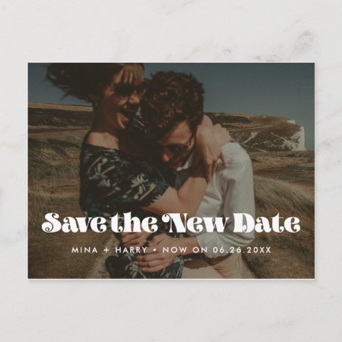 Vintage retro Save the new date photo Postcard