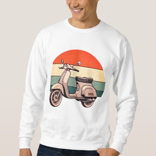 vintage, retro, scooter, mofa, spoon, scooter sweatshirt (Front)