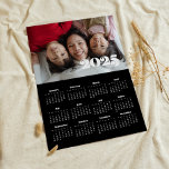 Vintage retro script 2025 Black photo calendar Poster<br><div class="desc">A retro vintage script photo calendar poster to customize with a family picture,  a perfect way to start the year 2025.</div>