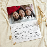 Vintage retro script 2025 photo calendar poster<br><div class="desc">A retro vintage script photo calendar poster to customize with a family picture,  a perfect way to start the year 2025.</div>
