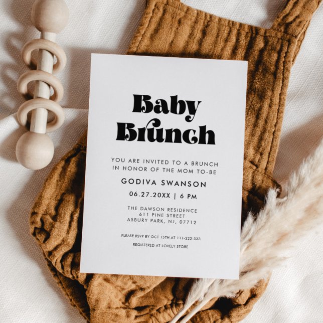 Vintage Retro Script Baby Brunch Invitation (Creator Uploaded)