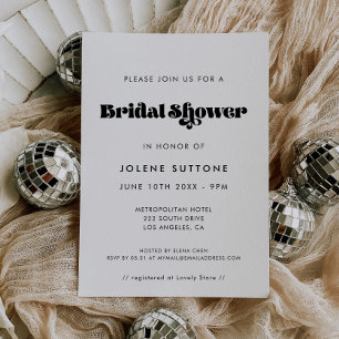 Vintage retro script Bridal shower Invitation
