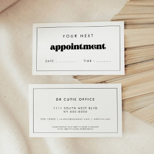 Vintage Retro Script Health Professional Appointment Card