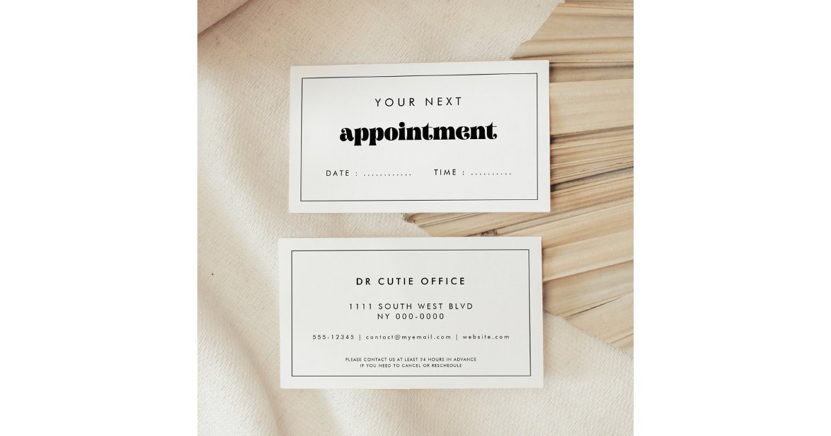 Script Cards Vintage Retro Script Health Professional Appointment Card | Zazzle
