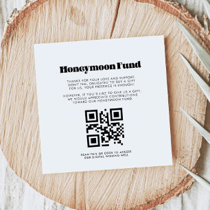 Vintage retro script Honeymoon fund QR cod Enclosure Card
