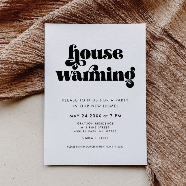 Vintage Retro Script Housewarming Party Invitation (Creator Uploaded)