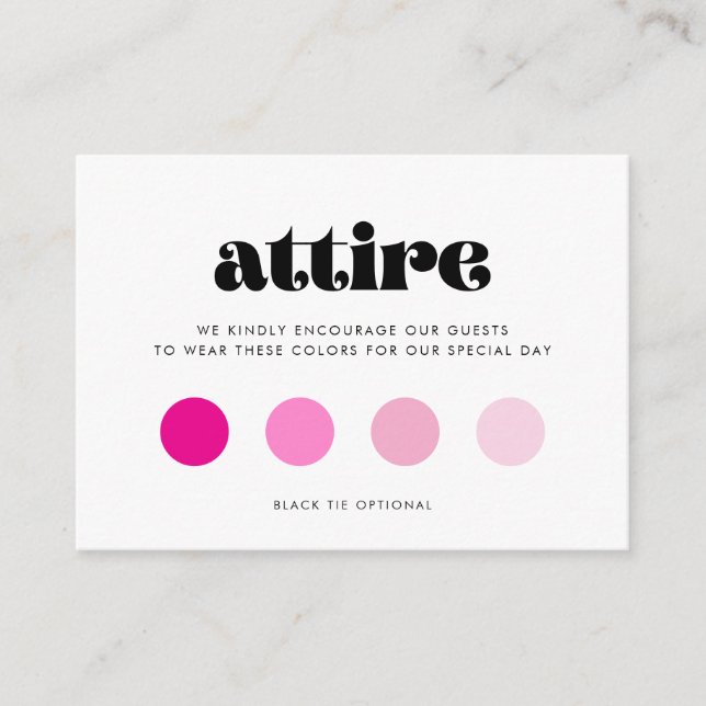 Vintage Retro Script Wedding attire Enclosure Card (Front)
