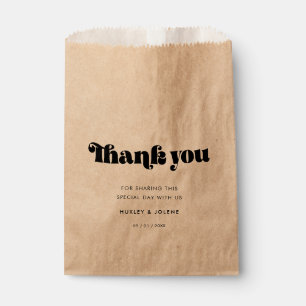 Vintage retro script wedding favor bag