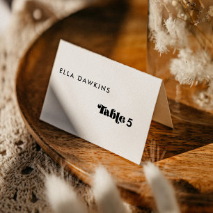 Vintage Retro Script Wedding Guest Place Card