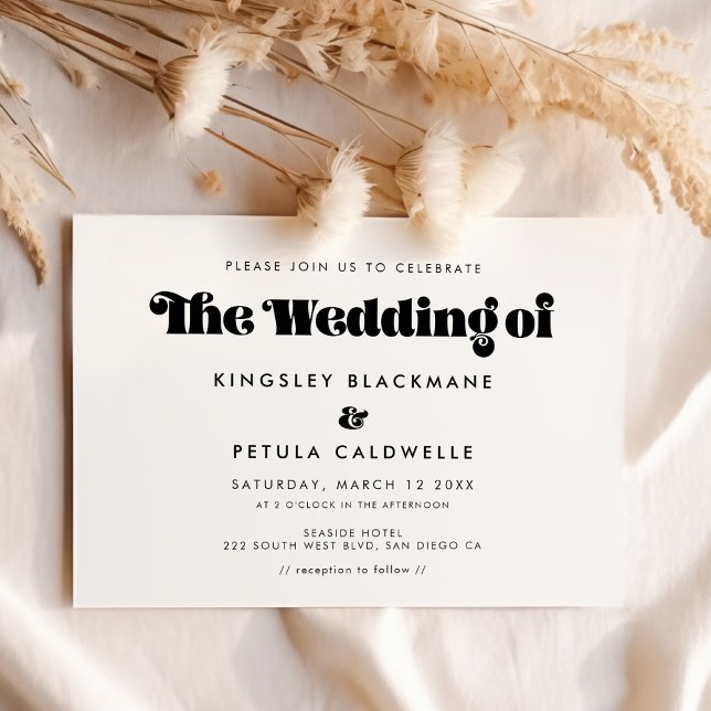 Vintage retro script wedding invitation (Creator Uploaded)