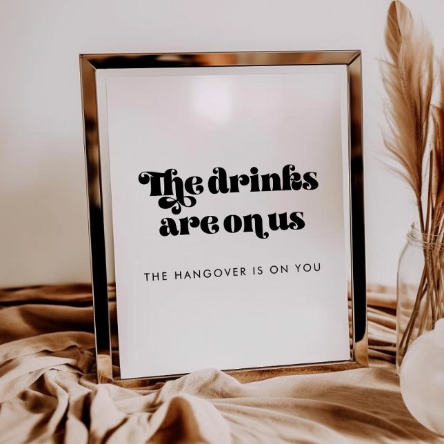 Vintage Retro Script Wedding Open Bar sign (Creator Uploaded)