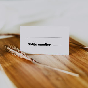 Vintage retro script wedding place card