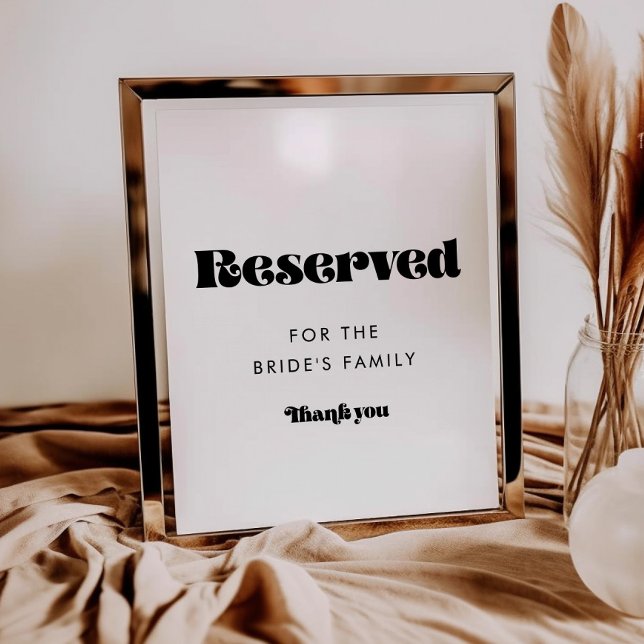 Vintage Retro Script Wedding Reserved Sign (Creator Uploaded)