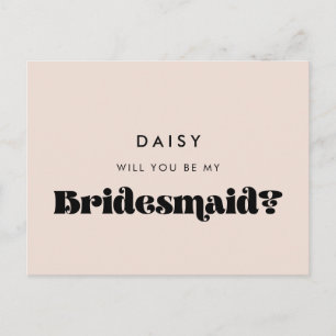 Vintage retro script Will you be my bridesmaid Postcard