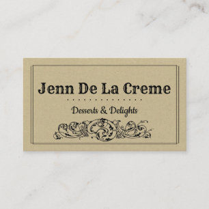 Vintage Retro Scroll Business Card