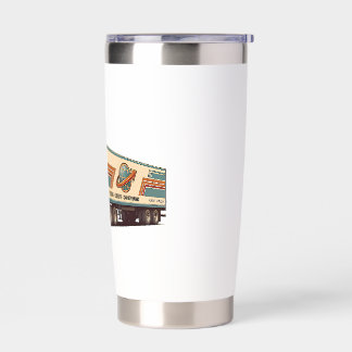 Vintage Retro Semi Truck Throw Pillow Insulated Tumbler