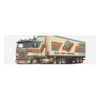 Vintage Retro Semi Truck Throw Pillow Ruler