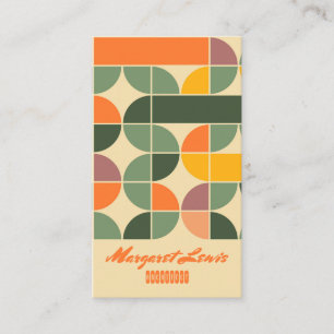 Vintage Retro Seventies Orange Yellow Green  Busin Business Card