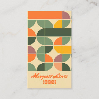 Vintage Retro Seventies Orange Yellow Green Busin Business Card