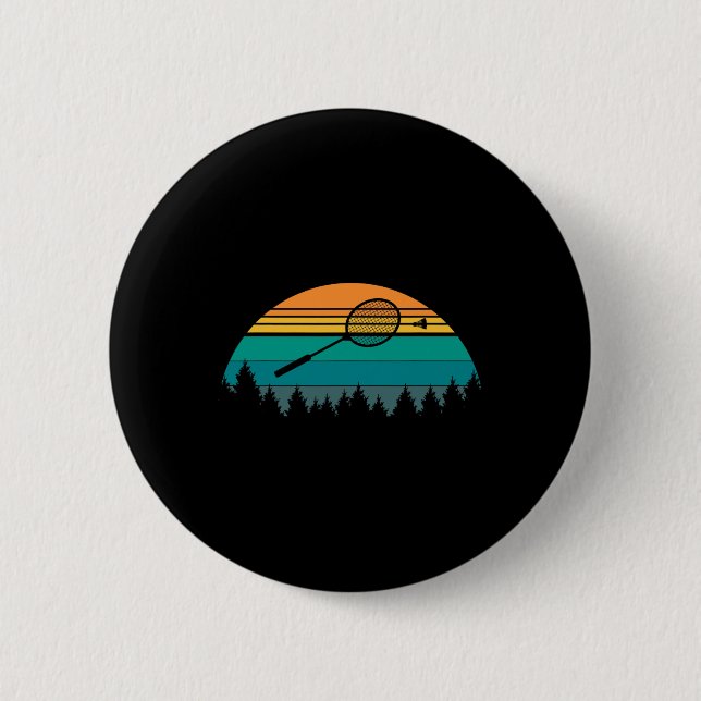 Vintage Retro Shuttle Badminton 2  Button (Front)