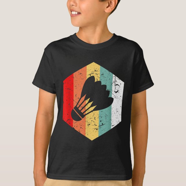 Vintage Retro Shuttle Funny Badminton Gift  T-Shirt (Front)