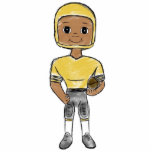 vintage retro simple black white football player  cutout<br><div class="desc">Cute little hand drawn vintage football player in your teams favorite colors!</div>