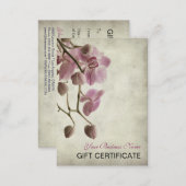 Vintage Retro Simple Floral Gift Certificate (Front/Back)