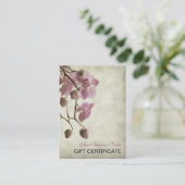 Vintage Retro Simple Floral Gift Certificate (Standing Front)