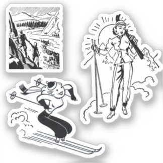 Vintage/Retro Ski Stickers