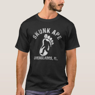 Vintage Retro Skunk Ape Foot Florida Everglades Bi T-Shirt