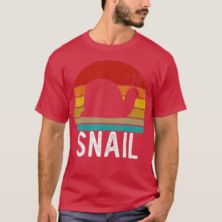 Vintage Retro Snail Sunset 70s 80s 90s Snail Party T-Shirt