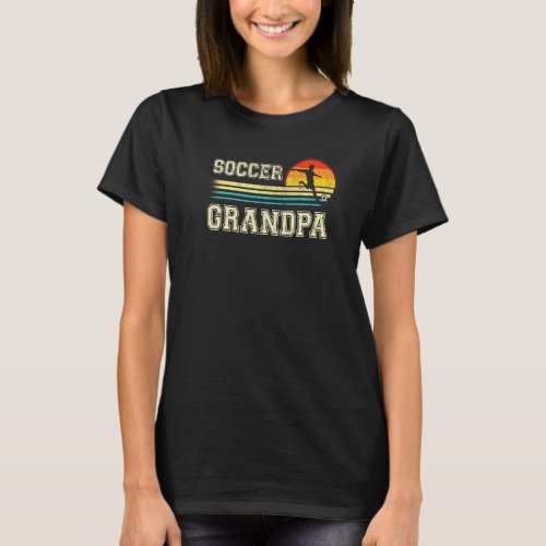 Vintage Retro Soccer Grandpa For Sunset T_Shirt