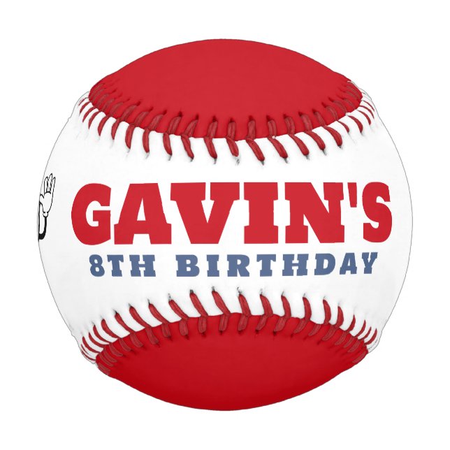 Vintage Retro Sport Birthday Party Personalized Baseball (Front)