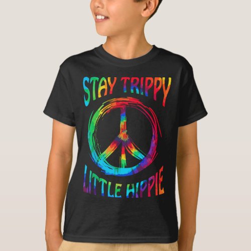 Vintage Retro Stay Trippy LIttle Hippie Peace Love T_Shirt