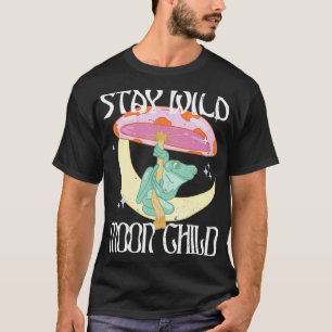 Vintage Retro Stay Wild Moon Child Frog Peace Love T-Shirt