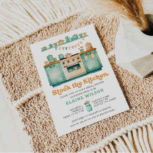 Vintage Retro Stock the Kitchen Bridal Shower Invitation