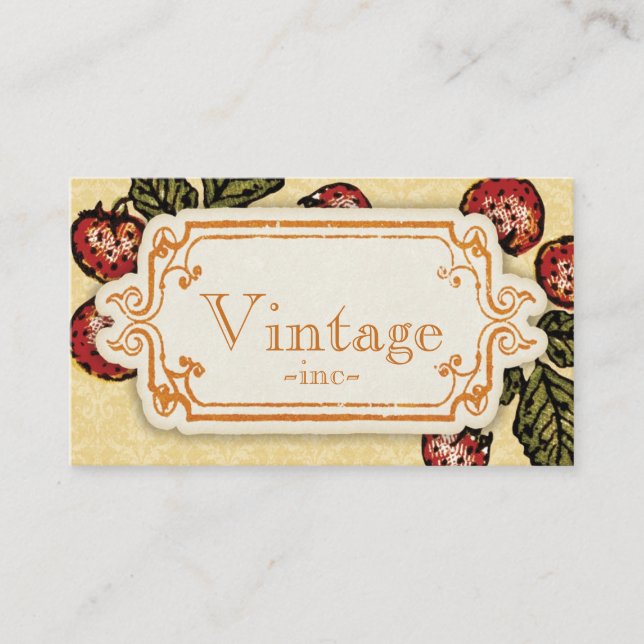 Vintage Retro Strawberry Business Card (Front)